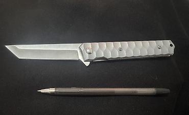 фронтальный нож: Складной нож ТАНТО с клинком из стали D2 в японском стиле - — 2