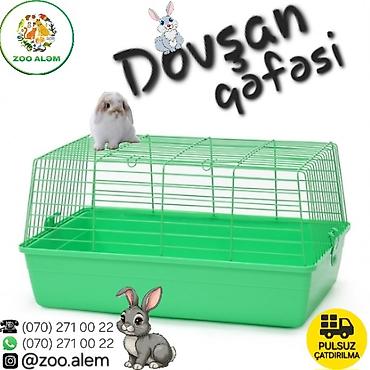 Грызуны: Dovşan qəfəsi - Ölcü: 68 × 45 × 36 sm - Material: möhkəm metal — 1