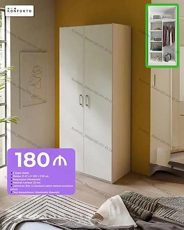 İki qapılı geyim dolabı - Ölçülər: E 90 × H 200 × D 47 sm - Material