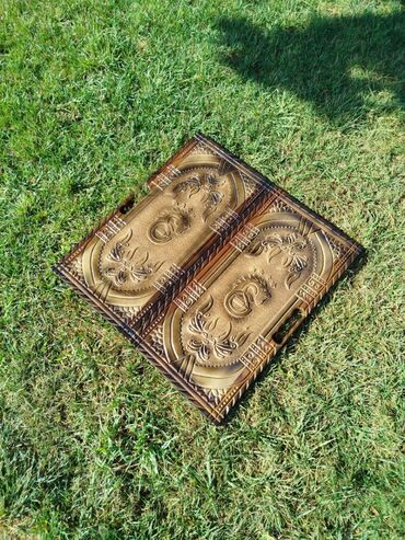 Nərdlər: Ağac oyma nərd-taxta dəsti - Material: tam ağac (əl işçiliyi oyma — 9