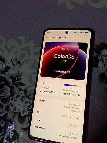 interlok tikis masini: Oppo Reno 12 F, 256 GB, rəng - Qara, Barmaq izi — 4
