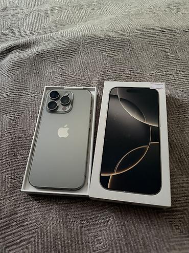 iphon 16 promax: IPhone 16 Pro, Б/у, 512 ГБ, Natural Titanium, Кабель, Коробка, 100 % — 1