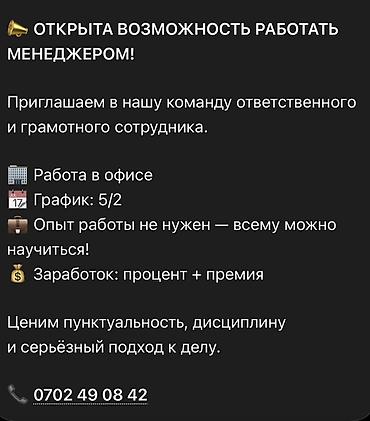 работа механиком: Требуется Менеджер по продажам, График: Пятидневка, Полный рабочий день, Обучение — 1