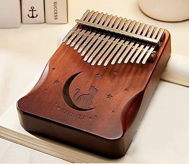 kampovanje sto: Kalimba 21 tona – model sa mačkicom i mesecom - Muzički instrument — 1