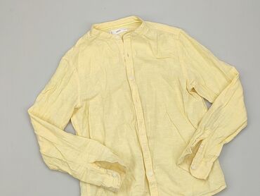 biała koszula lniana: Koszula 9 lat, stan - Dobry, wzór - Jednolity kolor, kolor - Żółty