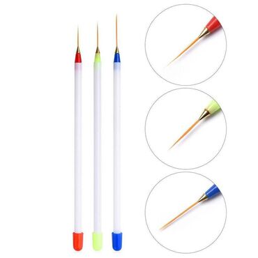 планшеты с ручкой для рисования: Набор страйперов (кисточки) для рисования на ногтях, 3 шт