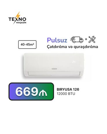 Kondisionerlər: Kondisioner 40-45 kv. m, Split sistem, Pulsuz quraşdırılma
