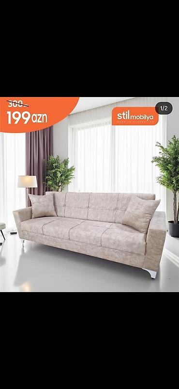 matbax mebeli: Stil Mobilya – 3 nəfərlik divan - Rəng: açıq bej - Parça: yumşaq — 1