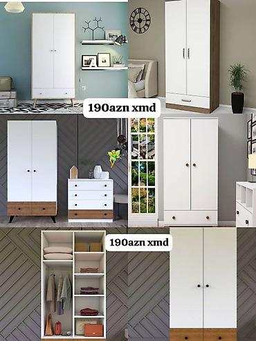 embawood paltar dolabı: Yeni, 2 qapılı, Siyirməli, Ağ, Açılan, Düz dolab — 1
