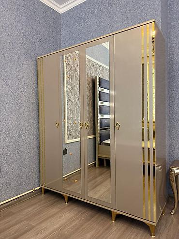 dola: Yeni, 4 qapılı, Güzgülü, Ağ, Açılan, Düz dolab — 2