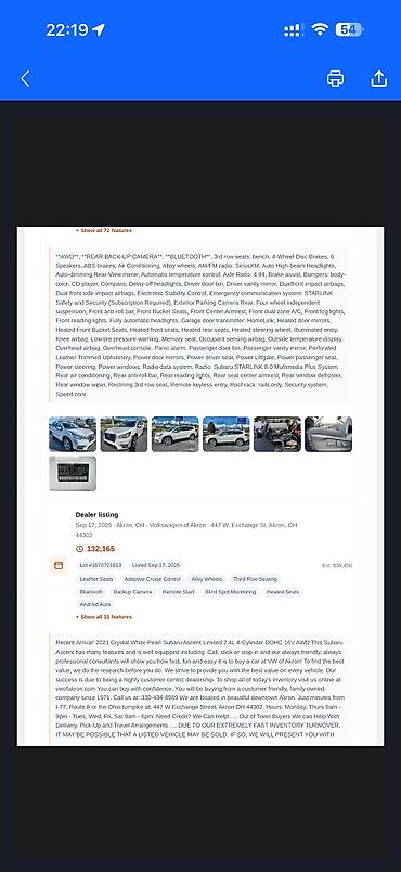 Subaru: Subaru Ascent: 2021 г., 2.4 л, Вариатор, Бензин, Кроссовер — 13