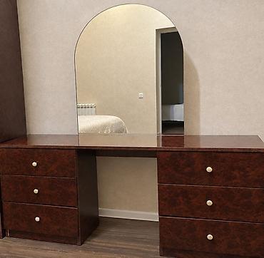 Yataq otağı mebel dəsti - Material: tünd qəhvəyi ağac teksturalı