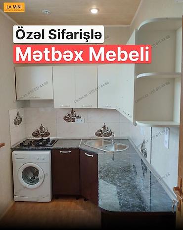 kunc dolablar: Sifarişlə mətbəx dəsti, Özü çəkən petlələr, MDF, Kredit yoxdur — 1