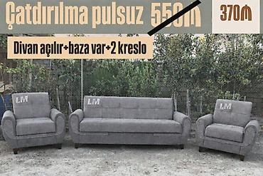 divan ve kreslo: ✨_* DİVAN+2kreslo*_ ✨ *Endirim fürsəti💣* Qiymət : *370₼* *Yeni və — 1
