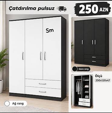 Üç qapılı paltar şkafı - Qiymət: 250 AZN - Çatdırılma: pulsuz