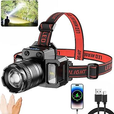 Lov i ribolov: Naglavna lampa LED senzor pokreta zum 360 stepeni Novo! Lampa na glavi — 1