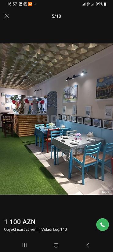 kafe stolari: Obyekt icarəyə verilir – Vidadi küç. 140 - Təyinat: hazır ictimai — 10