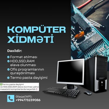 Ноутбуки, компьютеры: Kompüter Xidməti axtarırsınızsa, tapdınız❗️ Xidmətə daxildir
