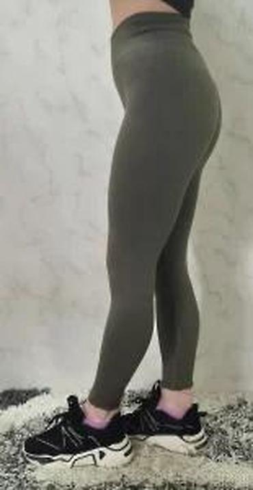 Helanke, biciklistički šortsevi: Ženske sportske helanke – visoki struk, maslinasto zelene - Kroj — 17