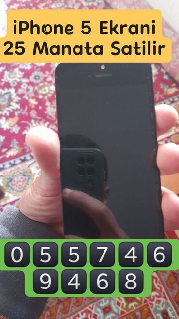 baku electronics iphone: Qara rəngdə iPhone 5 modeli üçün ekran. Cihazınızın ekranını əvəz
