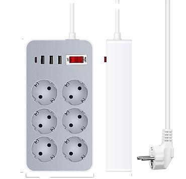 iphone cable: Удлинитель-Переноска с 6 розетками, 3 USB Портами и 1 TYPE-C Портом — 4