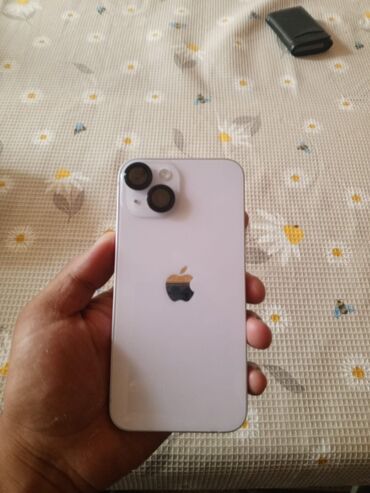 Apple iPhone: IPhone 14 Plus, 128 GB, White Titanium, Zəmanət, Barmaq izi, Face ID
