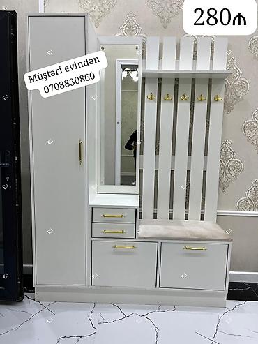 Dəhliz üçün funksional dəst – şkaf, güzgülü konsol, asılqan paneli və lalafo.az -da Dəhliz üçün funksional dəst – şkaf, güzgülü konsol, asılqan paneli və