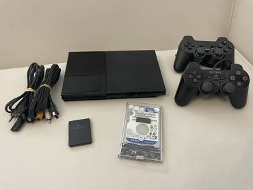 PS2 & PS1 (Sony PlayStation 2 & 1): Playstation 2 Slim 500Gb İdeal vəziyyətdədi. 500Gb hard diskdə 217