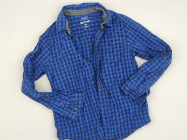 spodnie w krate czerwona: Shirt 9 years, condition - Very good, pattern - Cell, color - Blue