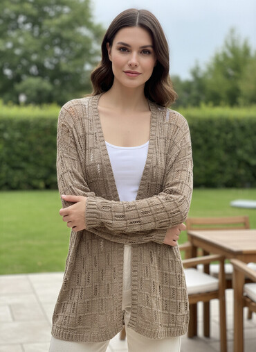 Dəstlər, kostyumlar: Qadın geyim dəsti – 4 parçadan ibarət - Tökmə naxışlı açıq toxunuşlu — 1