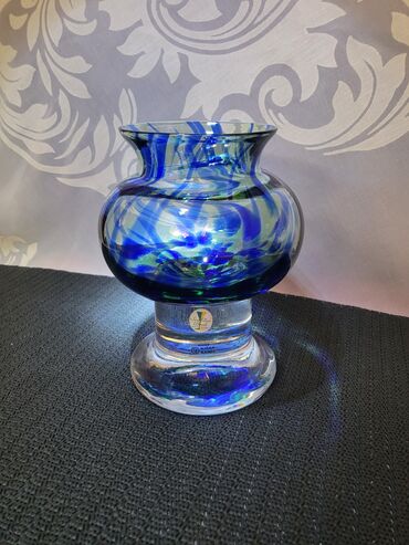 Ostali antikviteti: Svecnjak rucni rad tkz morsko staklo Bjorna Ramela Svedska iz 70ih — 7