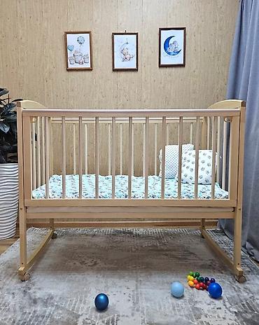 Другие товары для детей: Детская кровать 60х120 - 7000сом Березовое дерево, натуральный — 2