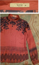 red burberry shirts: M (EU 38), Silk, Floral, Single-colored, color - Red