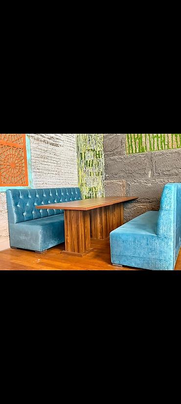 Restoran mebeli: 8 eded kafe ucun 2 m divan. 4 sari 4 göy.az istifade edilib Qiymet 1 — 1
