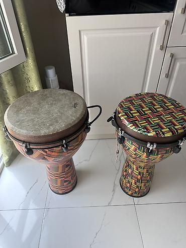 baraban: Djembe - Afrika üslubunda iki ədəd djembe baraban — 3