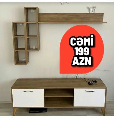 Masalar: Yeni, Düz TV altlığı, Polkalı, Laminat, Azərbaycan