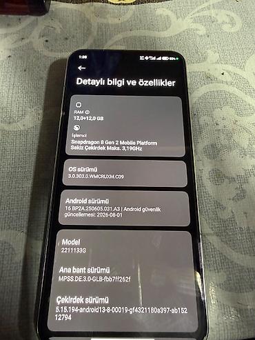 Xiaomi 13, 256 GB, rəng - Ağ, 
 Sensor, Barmaq izi, Simsiz şarj
