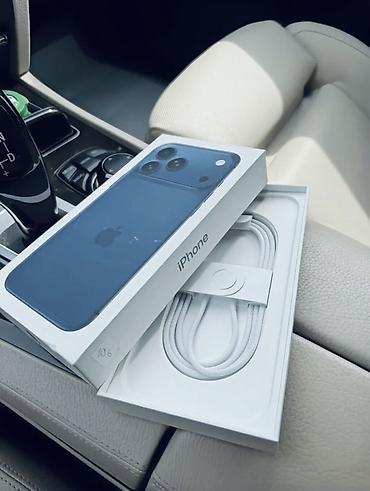 IPhone 17 Pro Max, Б/у, 256 ГБ, Синий, Защитное стекло, Чехол, Кабель, 100 %
