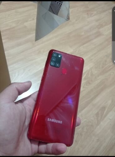 samsung ekran: Samsung Galaxy A21S, 64 GB, rəng - Qırmızı, Sensor, Barmaq izi, İki sim kartlı