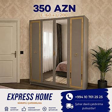 ucuz dolap: Yeni, 4 qapılı, Güzgülü, Açılan, Düz dolab — 1