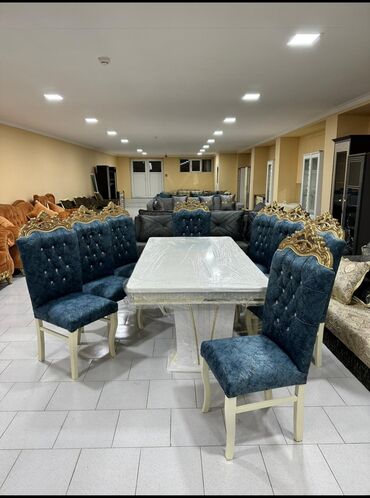 Sifarişlə masa və oturacaq dəstləri: Dördbucaq masa, Qonaq otağı üçün, 6 nəfər, Açılmayan, Azərbaycan — 15