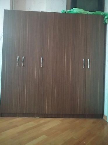 Geniş 6 qapılı dolab - Material: ağac teksturasına malik laminat/DMF