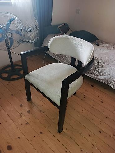 Kreslolar: Mebel kreslosu – müasir dizayn - Model: Yumru bel dayaqlı, açıq krem — 2