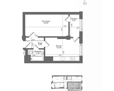 агентство недвижимости продажа квартир: 1 комната, 45 м², Элитка