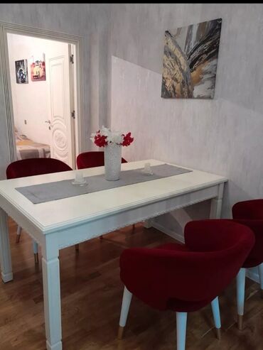 столы стулья: Qonaq otağı üçün, İşlənmiş, Açılan, Kvadrat masa, 4 stul