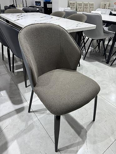 study table: Обеденный комплект: прямоугольный стол с «мраморной» столешницей и 6 — 5