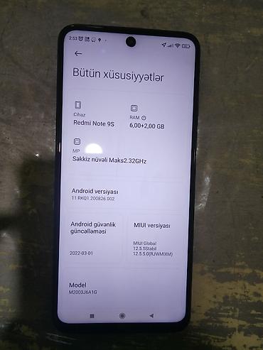 Redmi Note 9S, 128 GB, rəng - Yaşıl, İki sim kartlı
