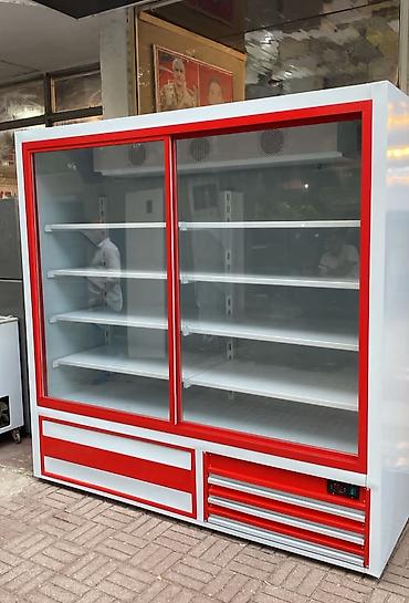 Mağaza vitrin soyuducusu - Tip: Şüşə sürgülü qapılı, iki bölməli