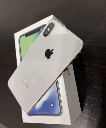 Apple iPhone: IPhone X, Б/у, 256 ГБ, Белый, Зарядное устройство, Чехол, Кабель, 100 %