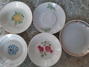 nar gülü: Müxtəlif dekorlu klassik boşqab dəsti - Material: keramik/porşelan — 1